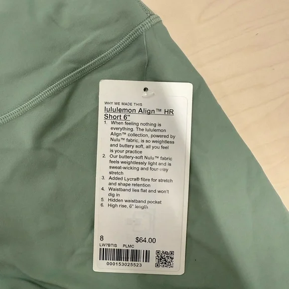 NWT Lululemon Align HR Shorts & Tank in Sage Size 8 - Picture 2 of 5